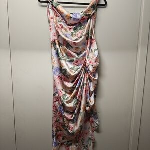 Floral Draped Dress